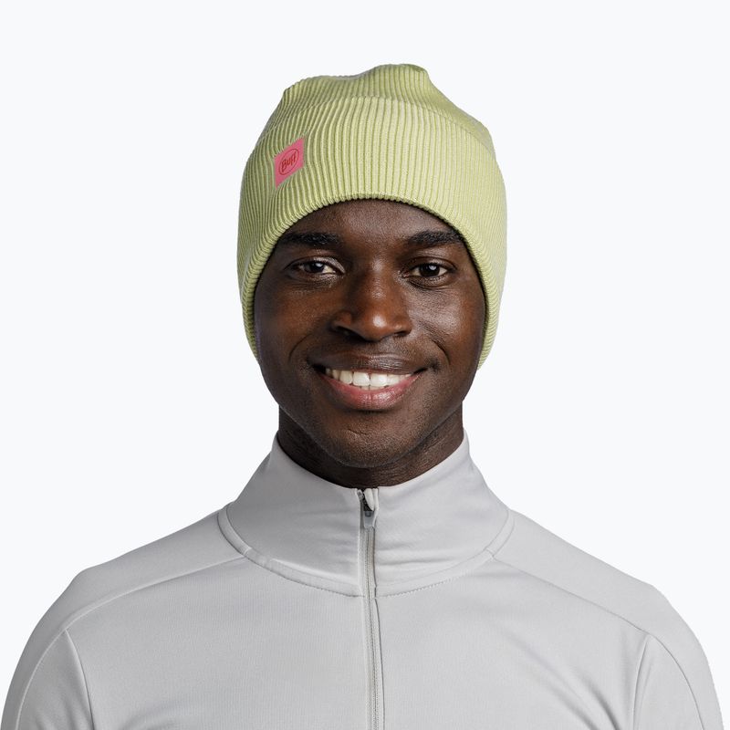 BUFF Crossknit zimná čiapka lesklá žltá 5