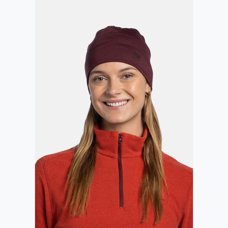 Zimná čiapka Buff Merino Lightweight garnet 3