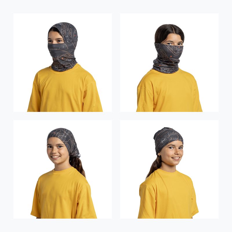 Detská multifunkčná šatka BUFF Coolnet UV suber graphite 3