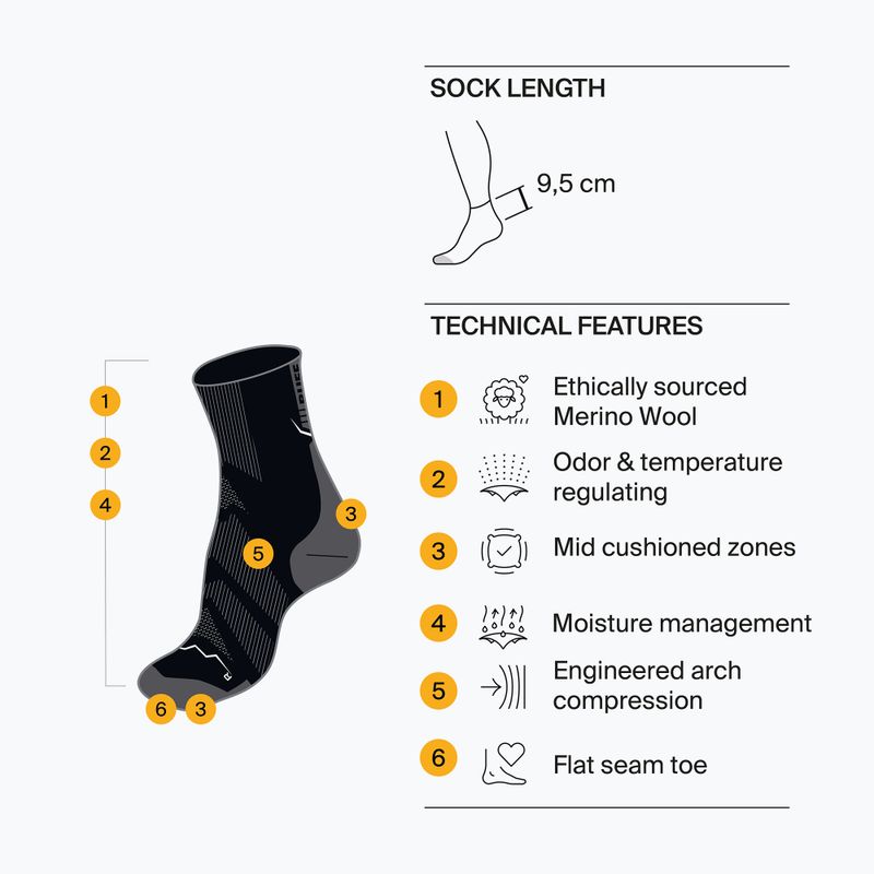 Ponožky BUFF Merino Lightweight Quarter LWQ3 ginger 4