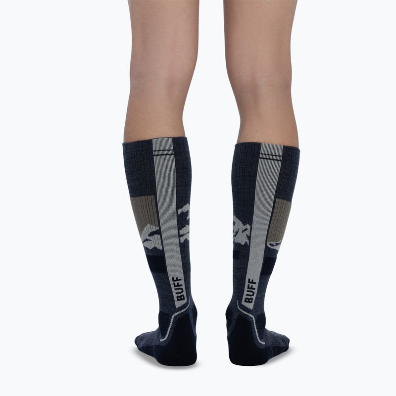 Ponožky BUFF Merino Heavyweight Over The Calf night blue 6