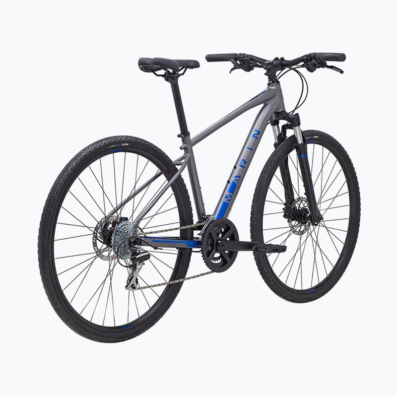 Crossový bicykel Marin San Rafael DS2 700C lesklý šedý/modrý  3