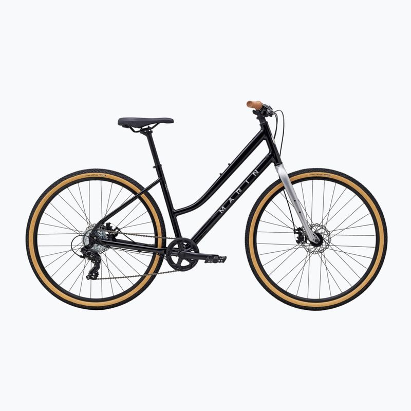 Dámsky crossový bicykel Marin Kentfield 1 ST 700C lesklá čierna/strieborná