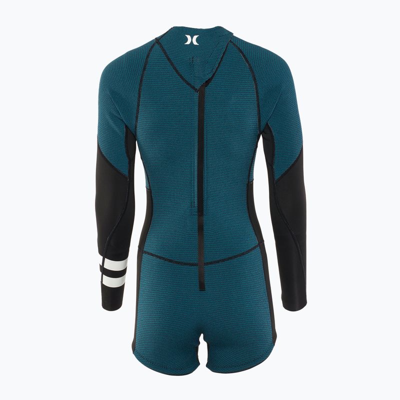 Hurley Advant Shorty Texture 2/2 mm Springsuit black/skyblue dámsky neoprénový oblek 2
