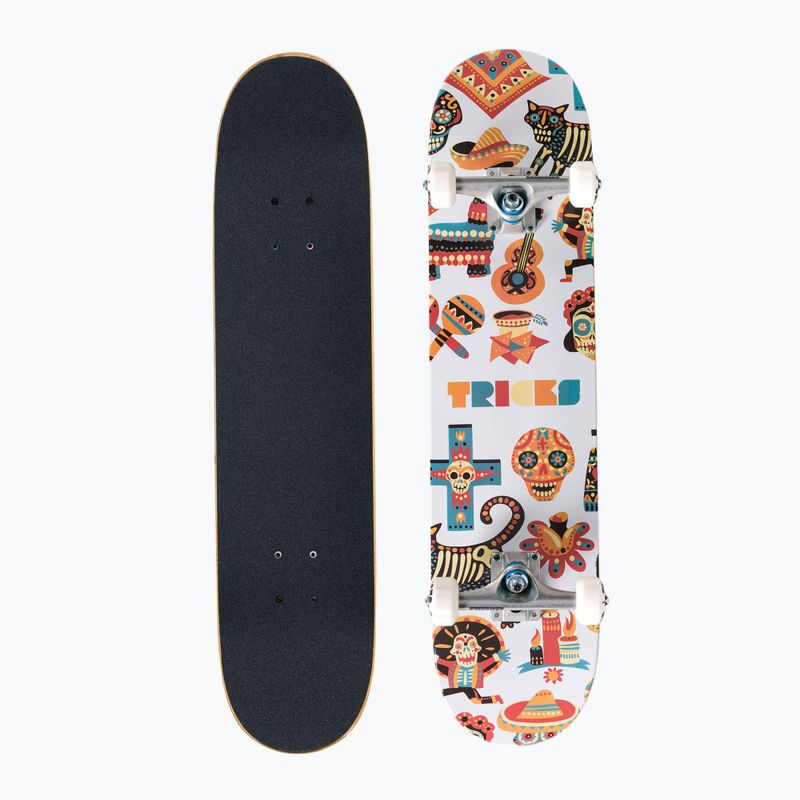 Tricks Muertos Kompletný klasický skateboard bielo-oranžový