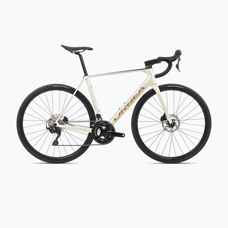 Cestný bicykel Orbea Orca M30 2024 slonovinová biela/burundiová/vulkanová