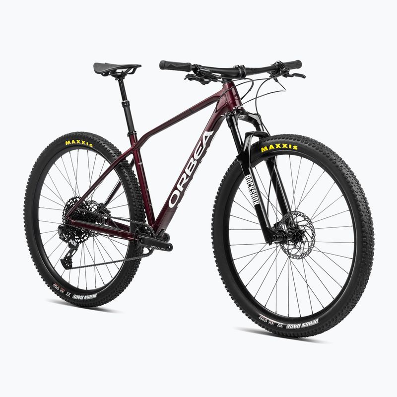 Horský bicykel Orbea Alma H20 2024 metalická tmavočervená/chic white 2