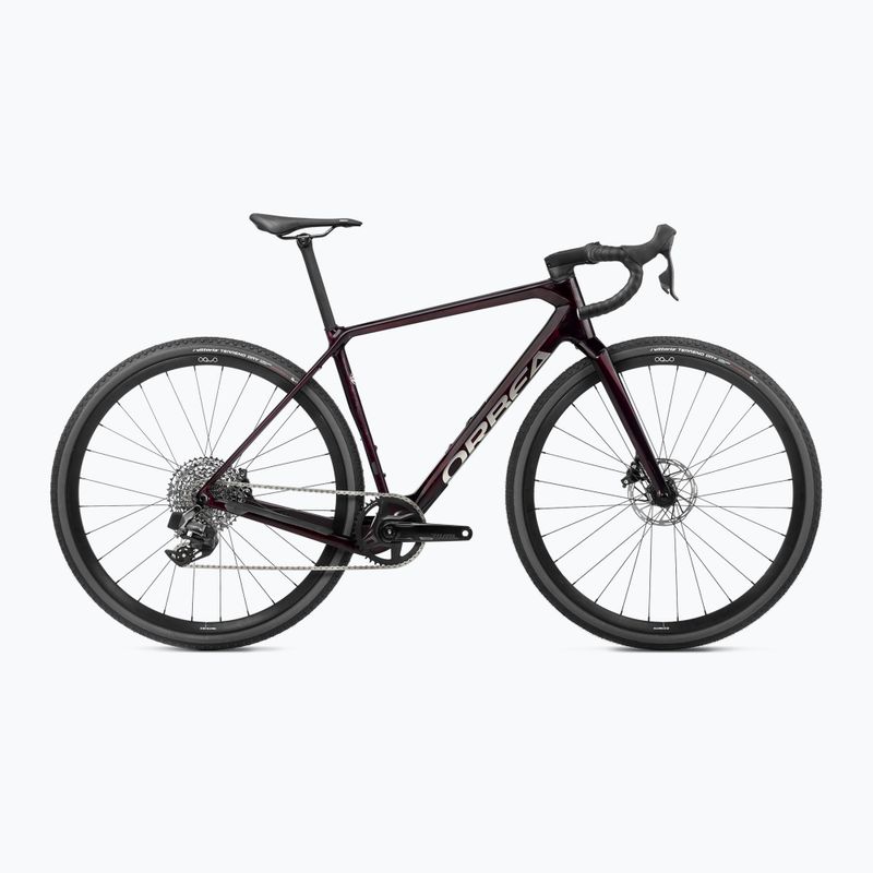 Štrkový bicykel Orbea Terra M31e Team 1X 2024 wine red carbon view