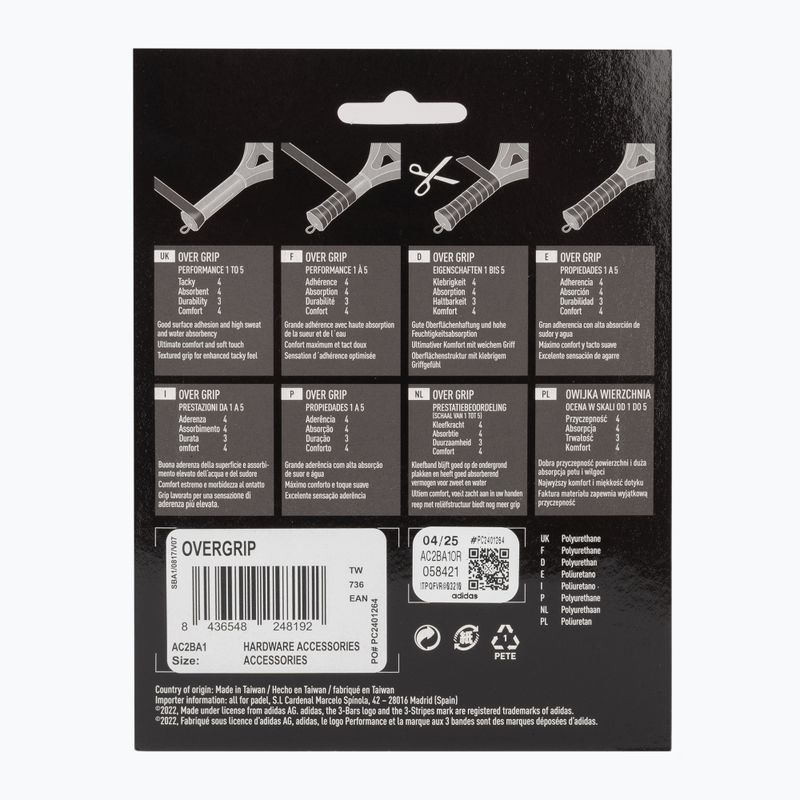 Owijki do rakiet do padla adidas Padel Overgrip Set 3 ks  orange 2