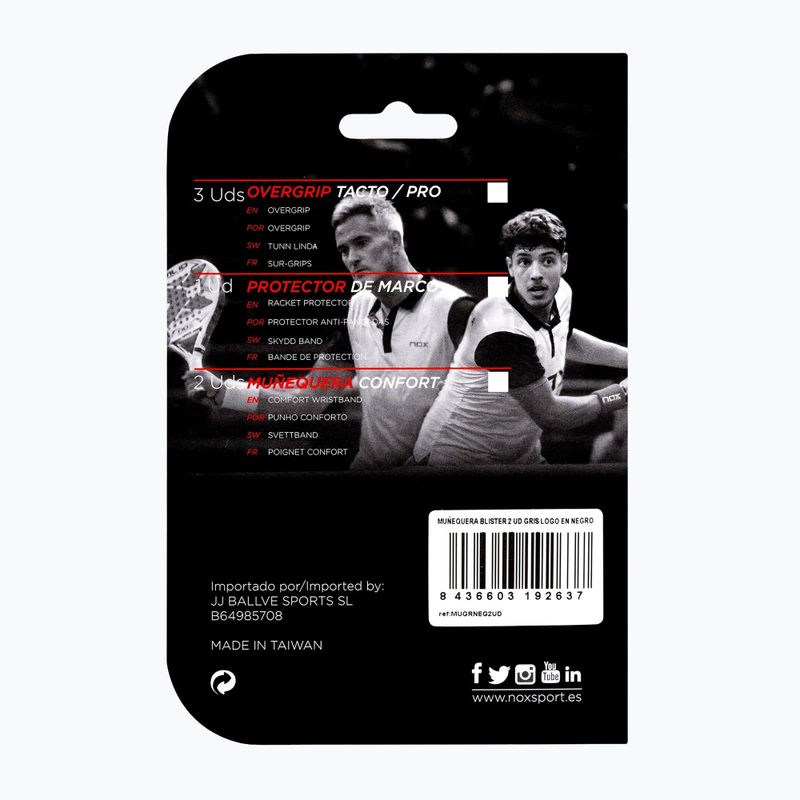 Potítka NOX Wristband with Logo 2 szt. grey/black 2
