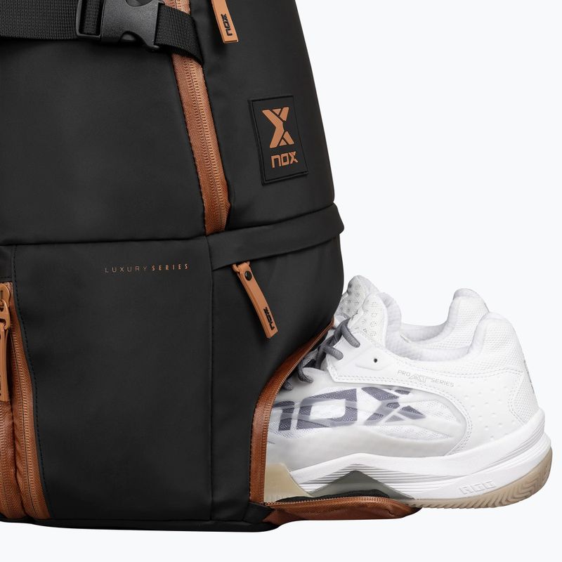 Batoh na padel NOX Luxury Open Series Backpack 30 l black/brown 10