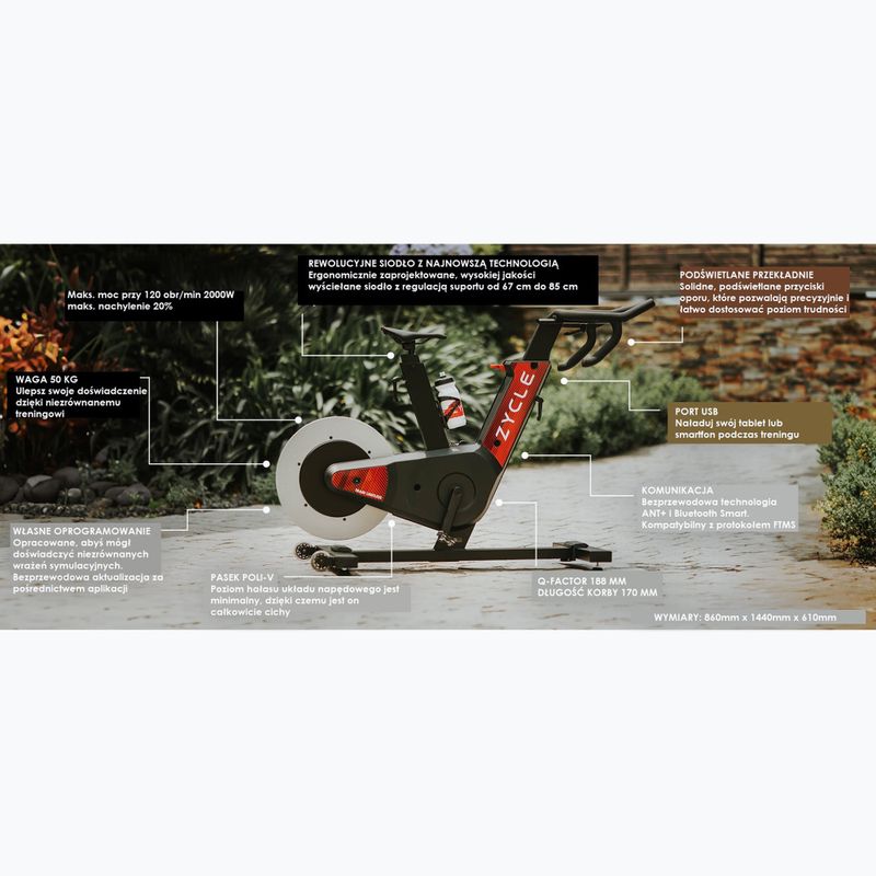 Cyklistický trenažér ZYCLE Smart Zbike 2 čierny/červený 5