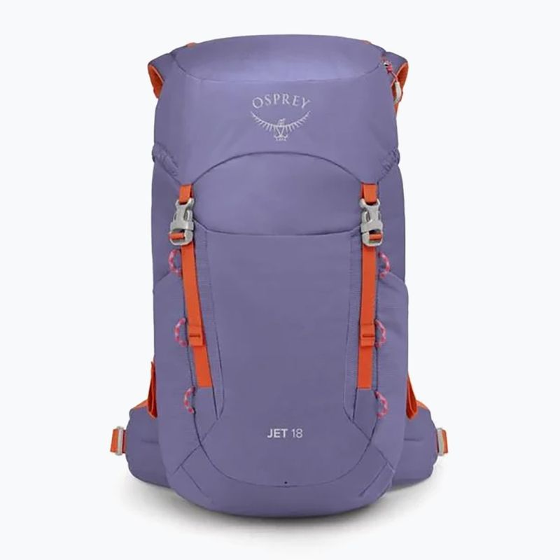 Detský turistický batoh Osprey Jet 18 l euphoria purple/ mars orange