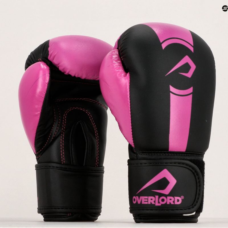 Detské boxerské rukavice Overlord Boxer čierno-ružové 100003-PK 11