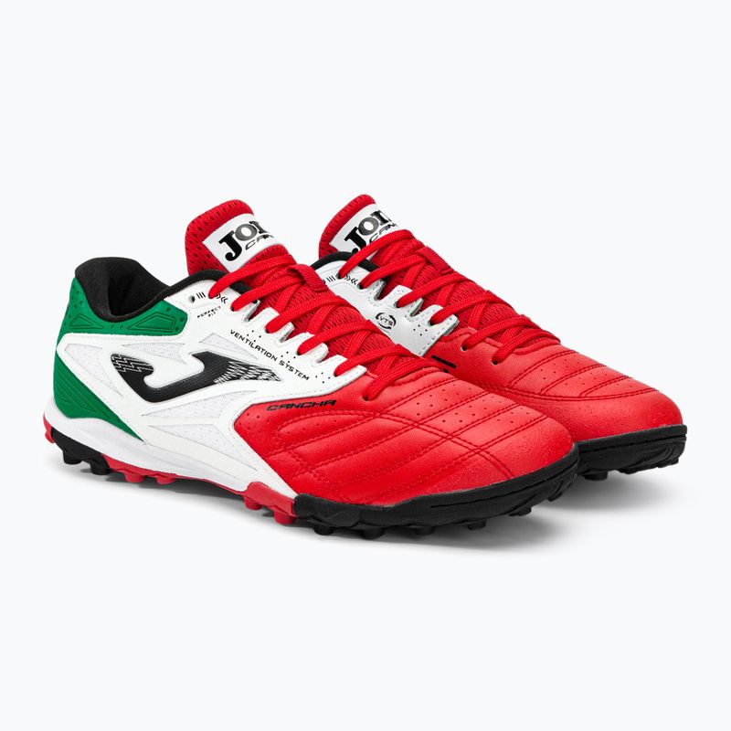 Pánske kopačky Joma Cancha TF červená/biela/zelená 4