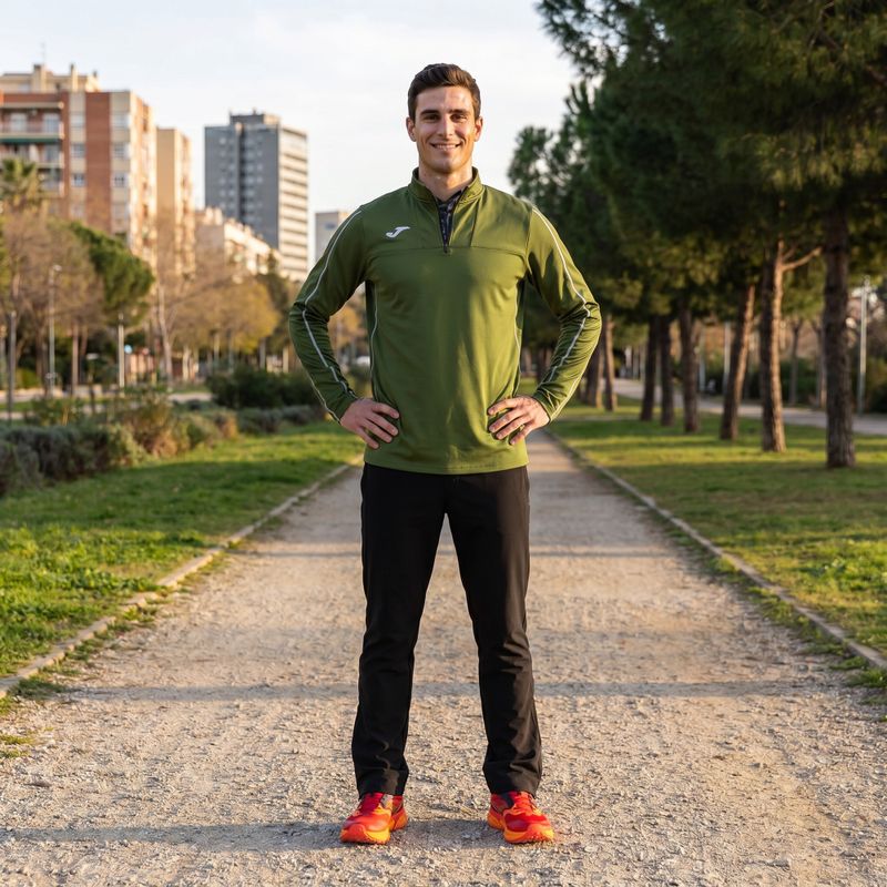 Pánska bežecká mikina Joma R-Trail Nature khaki 9