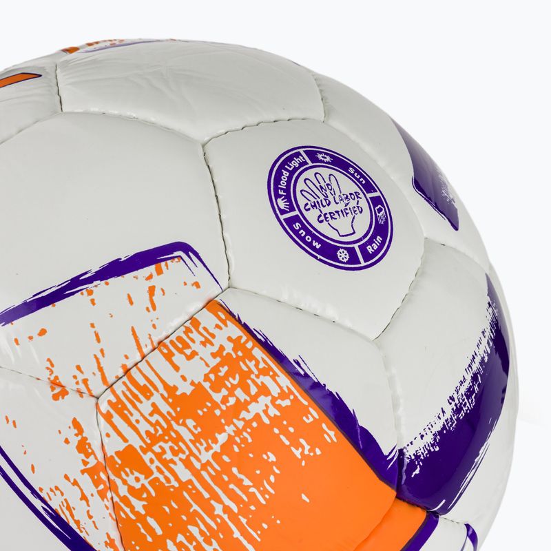 Futbalová lopta Joma Dali II biela/fluor oranžová/fialová veľkosť 5 3