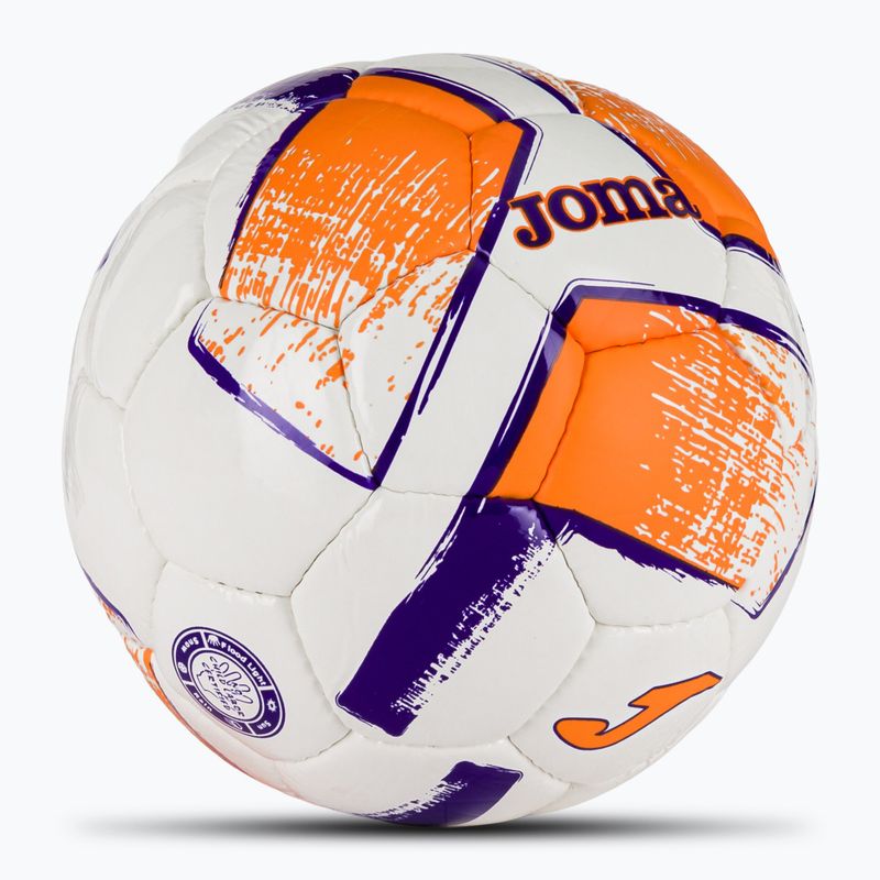 Futbalová lopta Joma Dali II biela/fluor oranžová/fialová veľkosť 3 2
