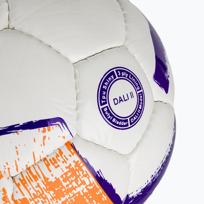 Futbalová lopta Joma Dali II biela/fluor oranžová/fialová veľkosť 3 4