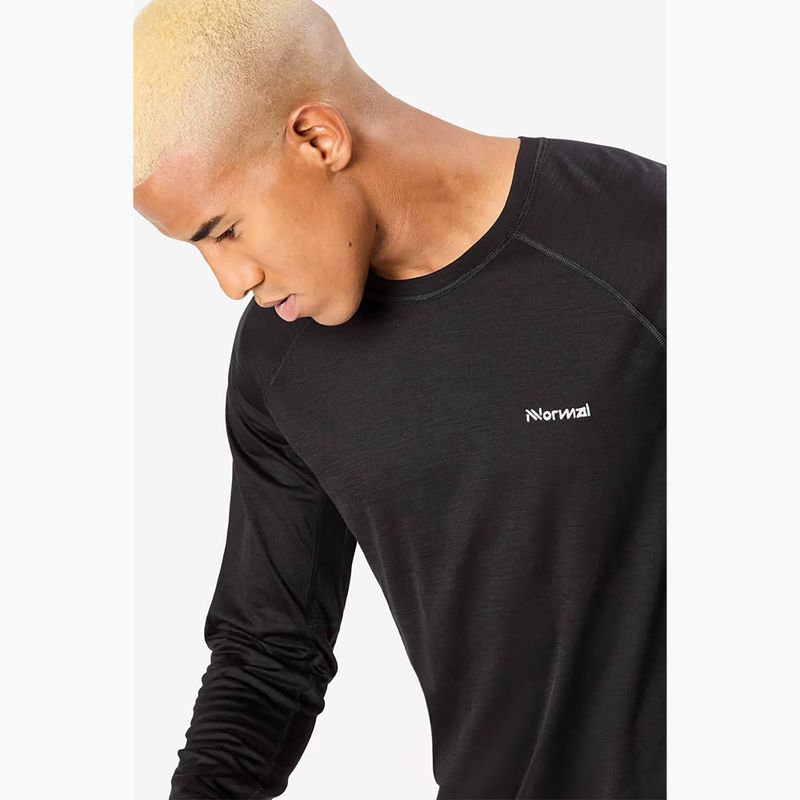 Pánske bežecké tričko NNormal Merino s dlhým rukávom black 4