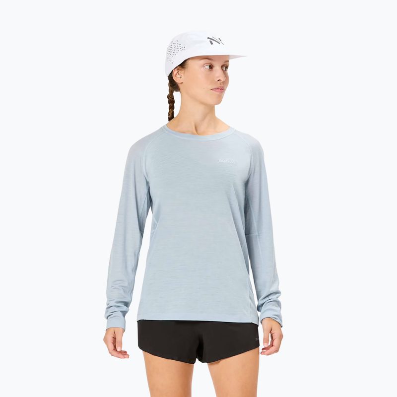 Dámske bežecké tričko s dlhým rukávom NNormal Merino blue