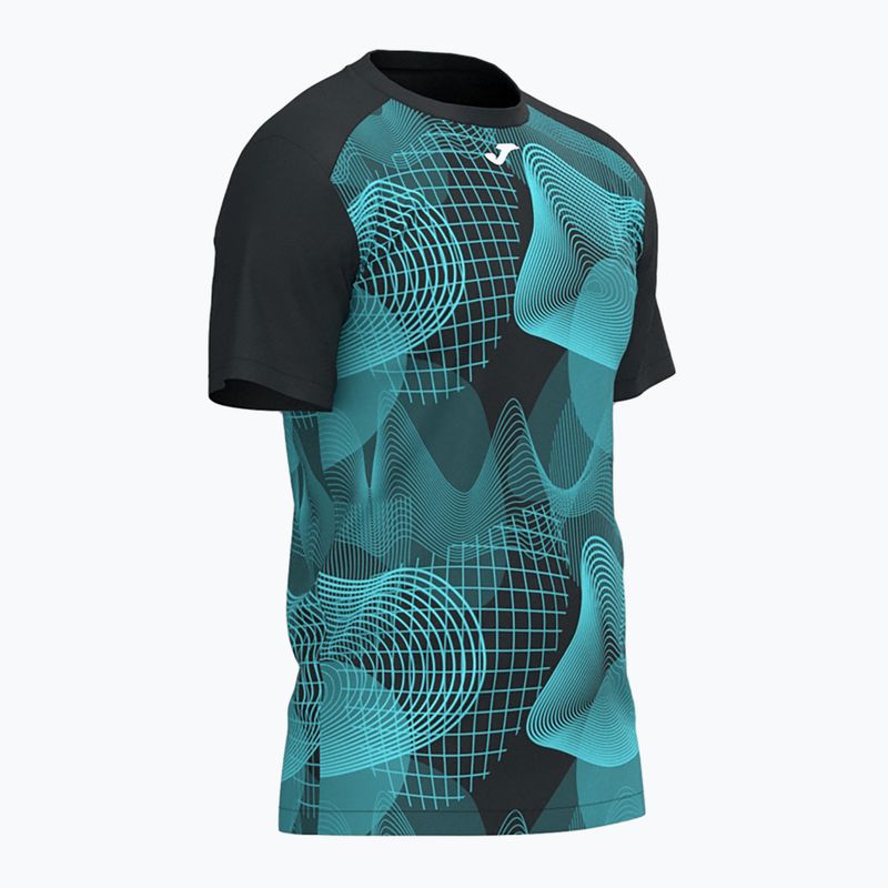 Pánske tenisové tričko Joma Challenge black/turquoise 3