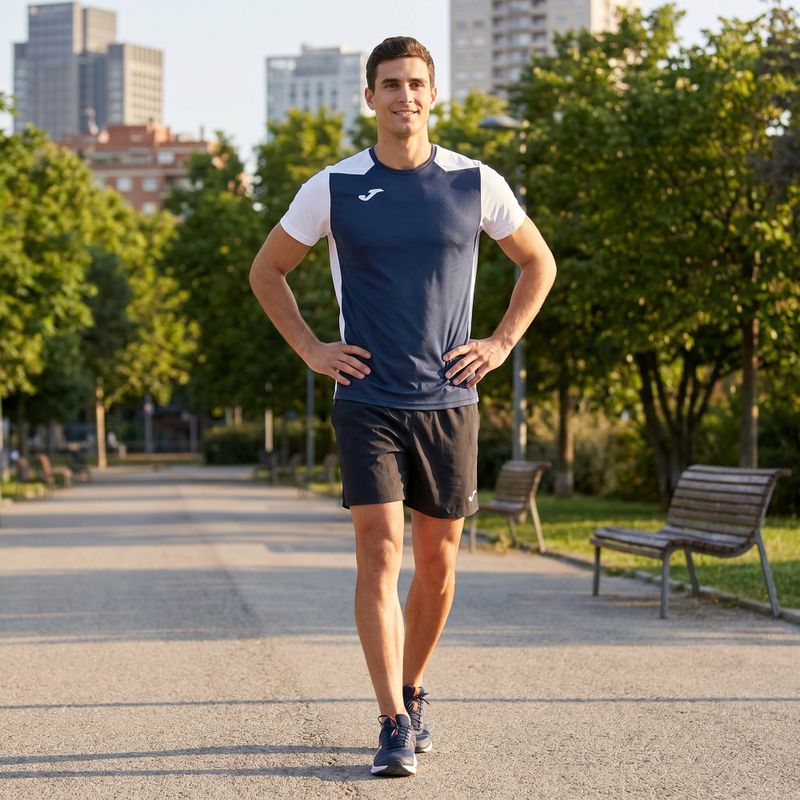 Pánske bežecké tričko Joma Record II navy/white 5