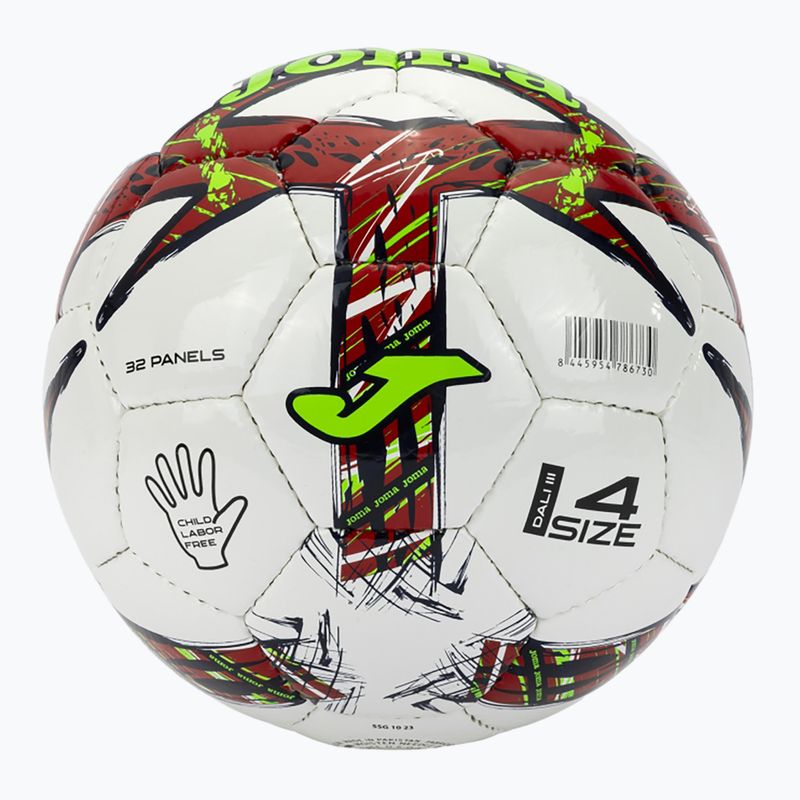 Futbalová lopta Joma Dali III red/fluor green veľkosť 3  2