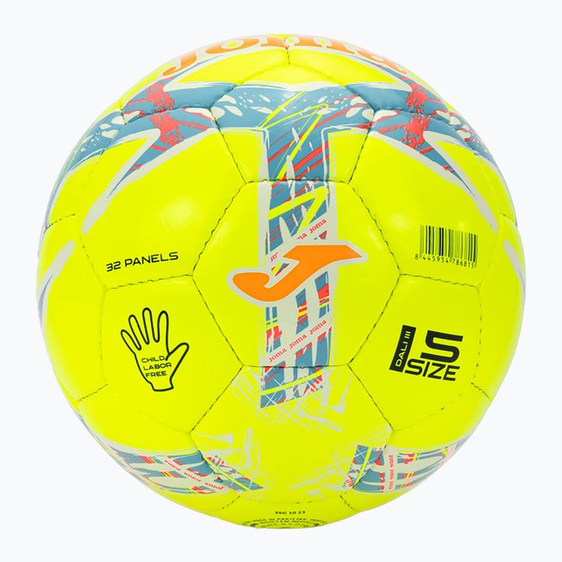 Futbalová lopta Joma Dali III žltá/fluor tyrkysová veľkosť 3 2