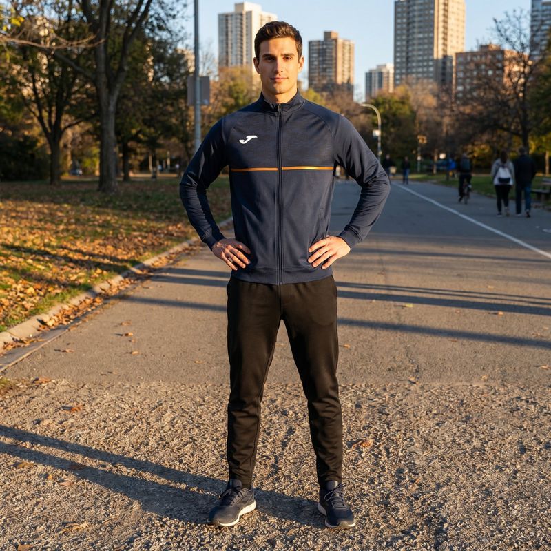Pánska bežecká mikina Joma Record III Full Zip navy 6