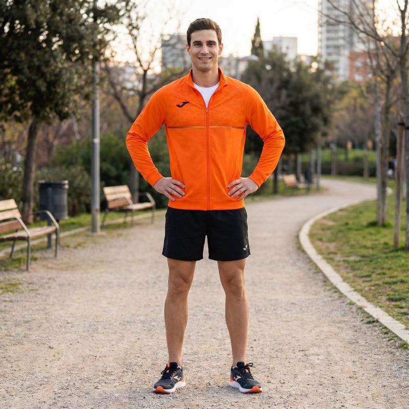 Pánska bežecká mikina Joma Record III Full Zip oranžová 6