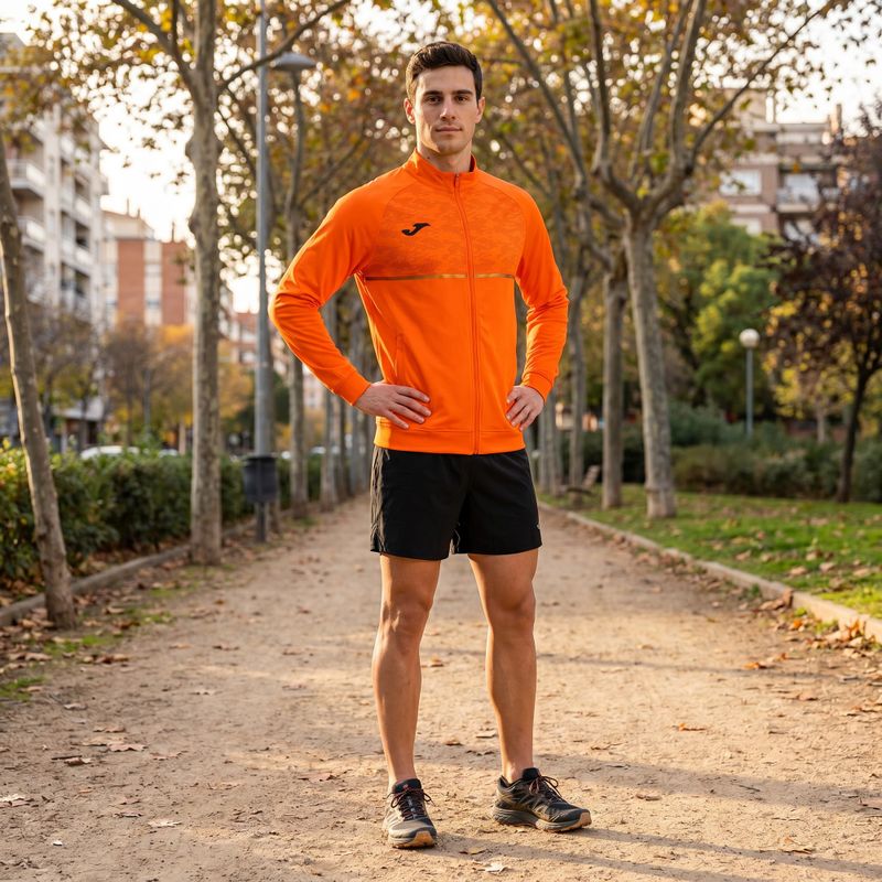 Pánska bežecká mikina Joma Record III Full Zip oranžová 7