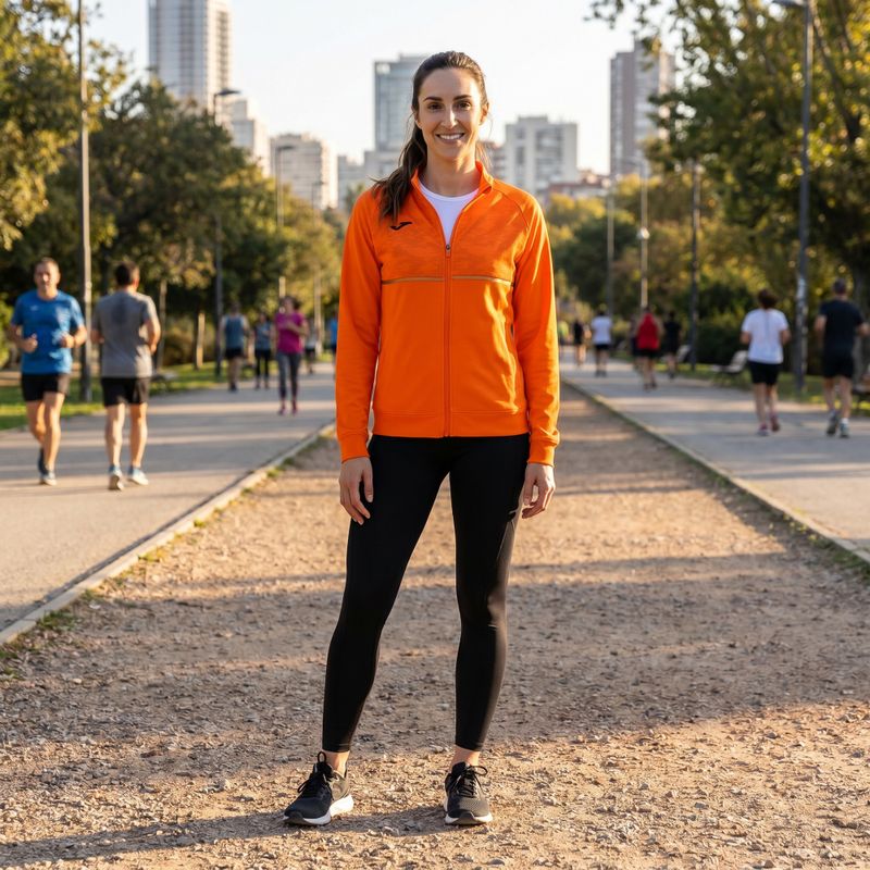 Dámska bežecká mikina Joma Record III Full Zip orange 5