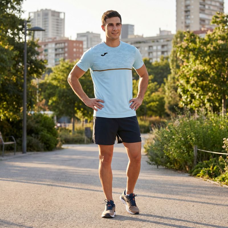 Pánske bežecké tričko Joma Record III svetlo modré 4