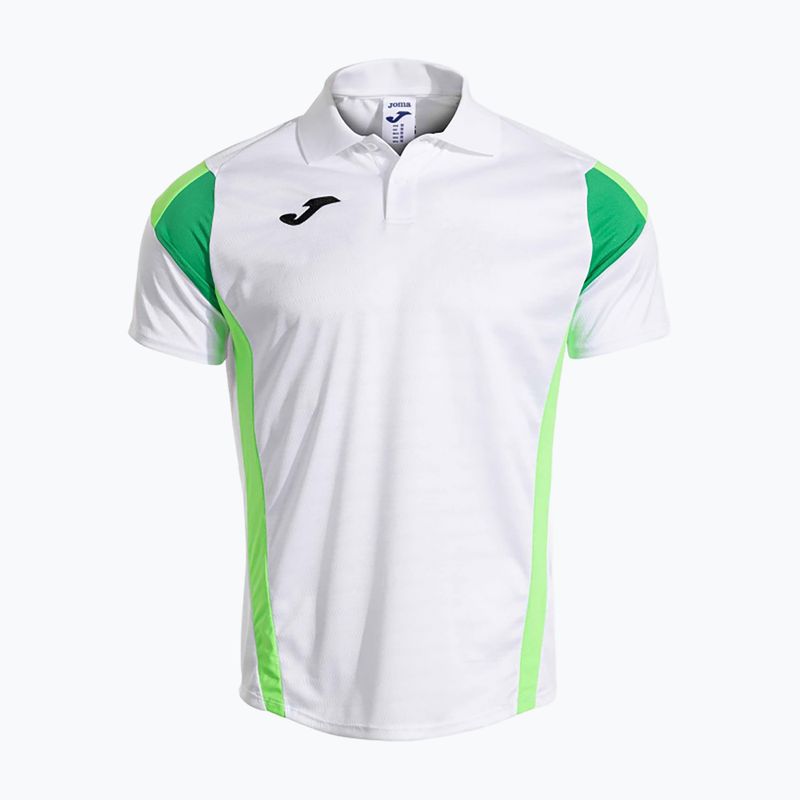 Pánske tenisové tričko Joma Montreal white/fluor green
