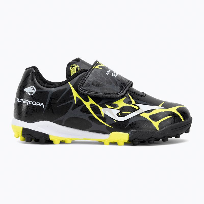 Detské futbalové kopačky Joma Super Copa Jr TF black / fluor yellow 2