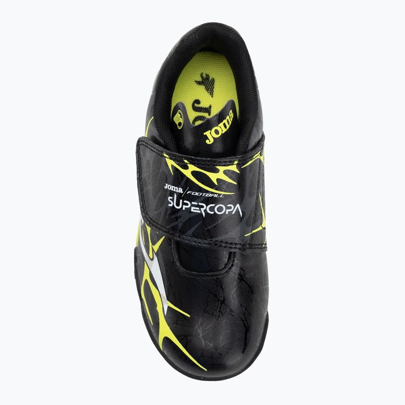 Detské futbalové kopačky Joma Super Copa Jr TF black / fluor yellow 5