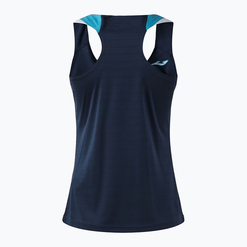 Dámske tenisové tričko Joma Terra Tank Top dark navy/turquoise fluor 2