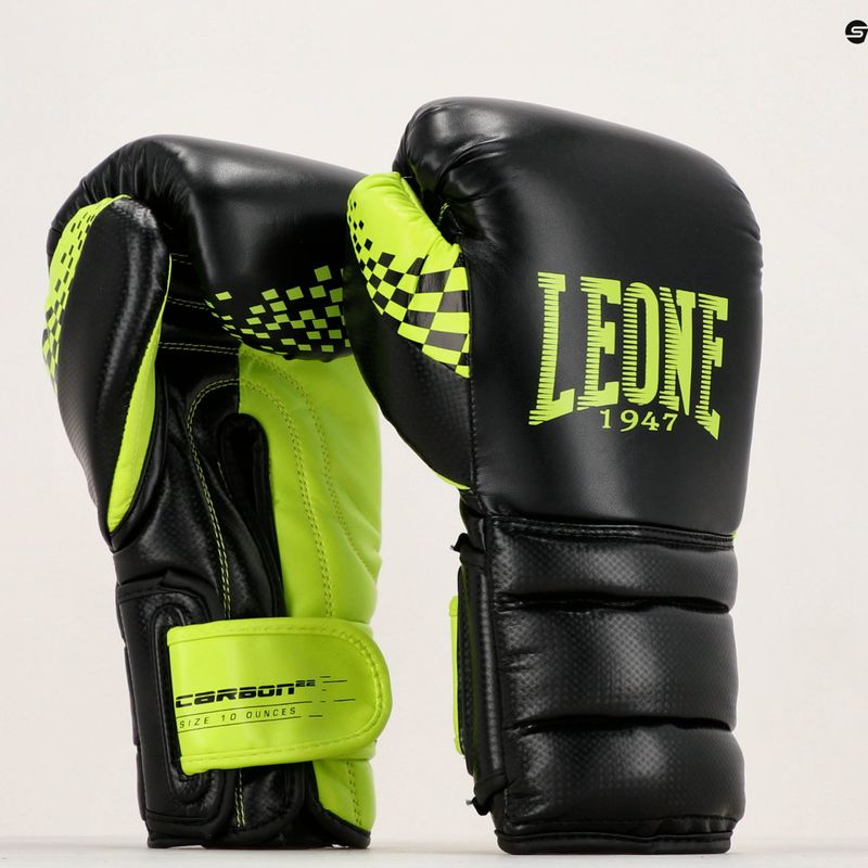 LEONE 1947 Carbon22 čierno-zelené boxerské rukavice GN222 15
