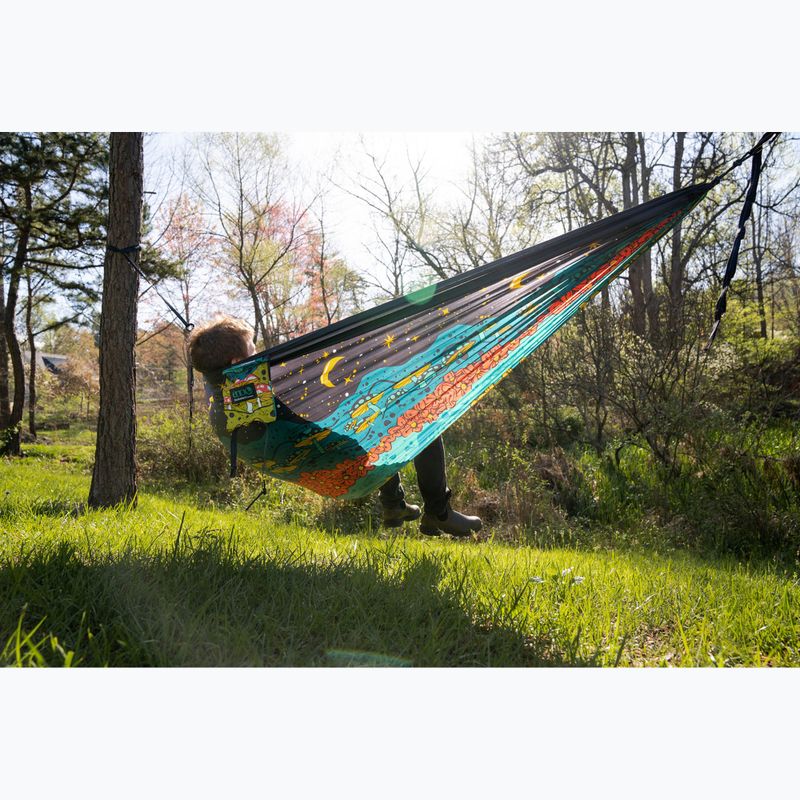 ENO DoubleNest Print turistická hojdacia sieť na deň až noc 7