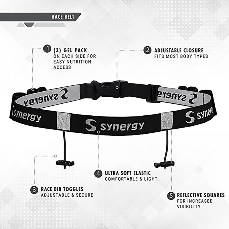 Pás na štartovné číslo Synergy Race Belt black 2