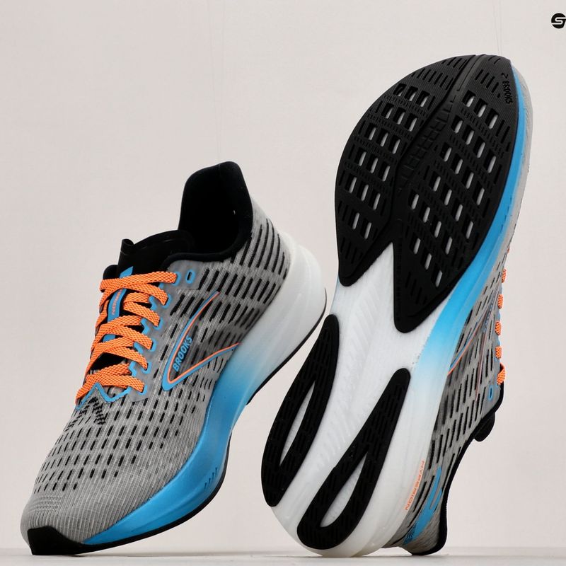 Brooks Hyperion pánska bežecká obuv grey/atomic blue/scarlet 19