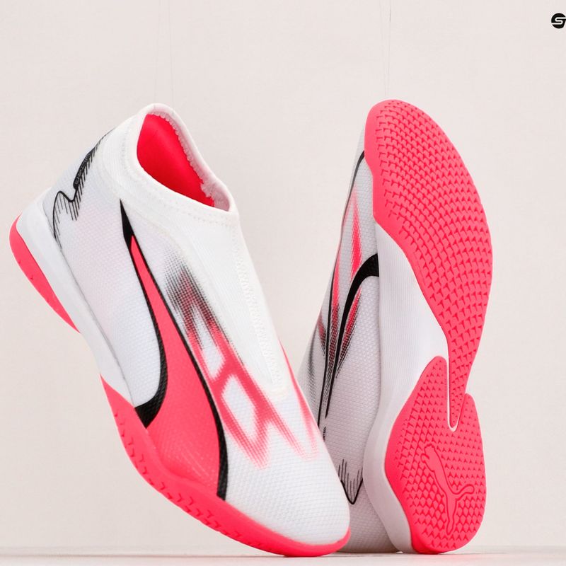 PUMA Ultra Match LL IT + Mid Jr detské kopačky puma white/puma black/fire orchid 12