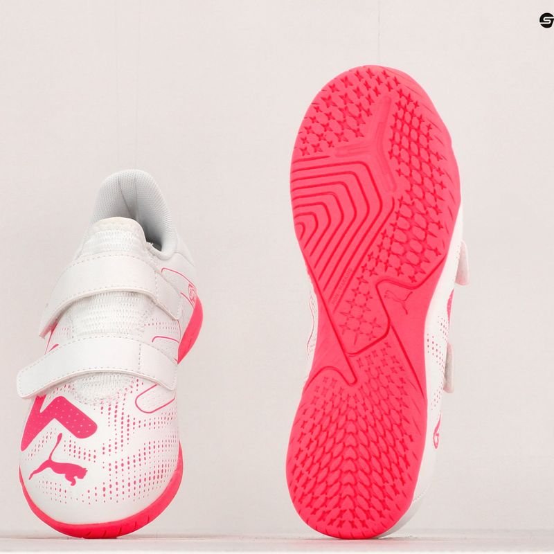 PUMA Future Play IT V Jr detské kopačky puma white/fire orchid 15