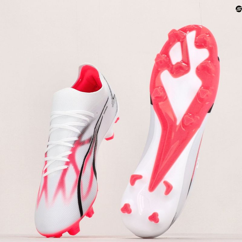 PUMA Ultra Match FG/AG pánske kopačky puma white/puma black/fire orchid 16