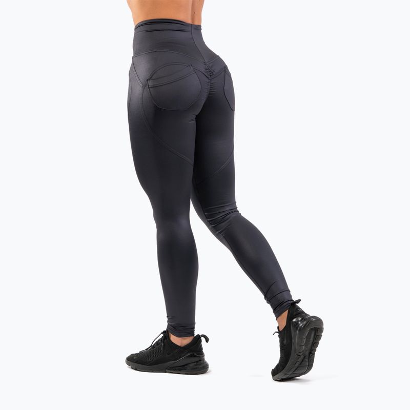 Dámske legíny NEBBIA Glossy Look Bubble Butt vulkanická čierna 4