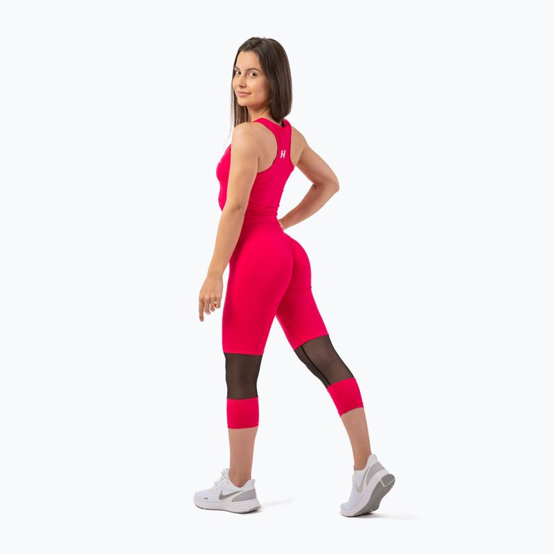 Dámske tréningové legíny NEBBIA Sporty High-Waist 3/4 pink 4