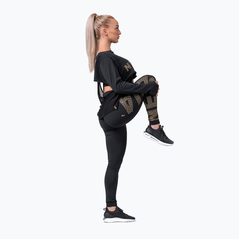 Dámske tréningové legíny NEBBIA Gold Print čierne 82711 2