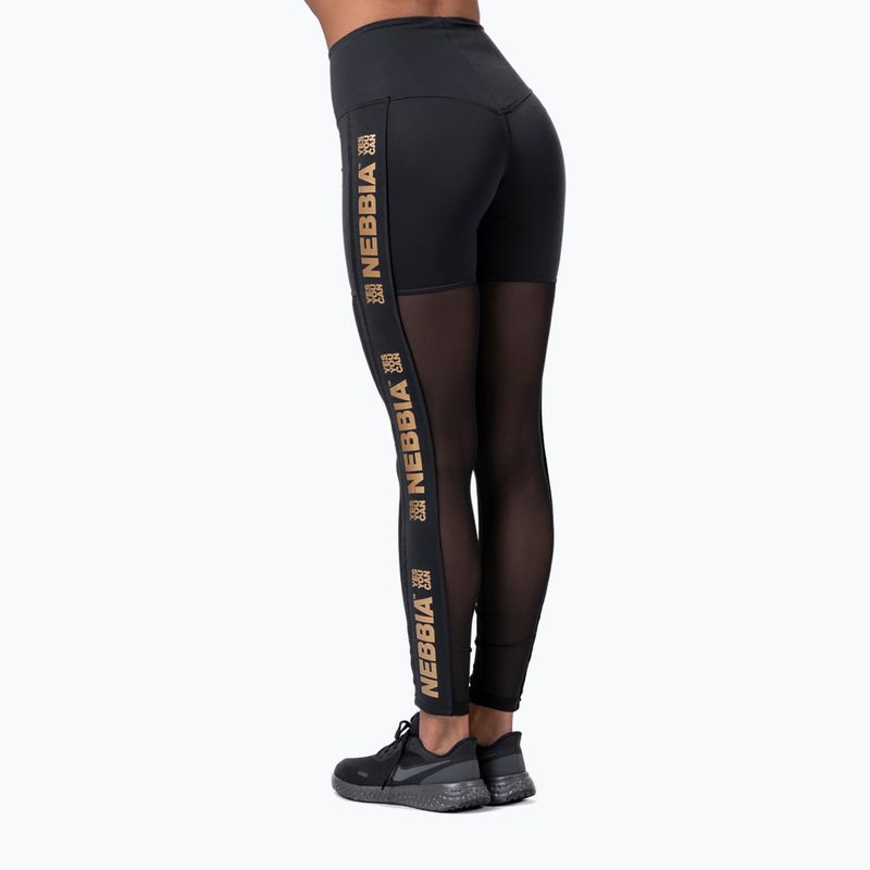 Dámske tréningové legíny NEBBIA Gold Mesh čierne 82911 2