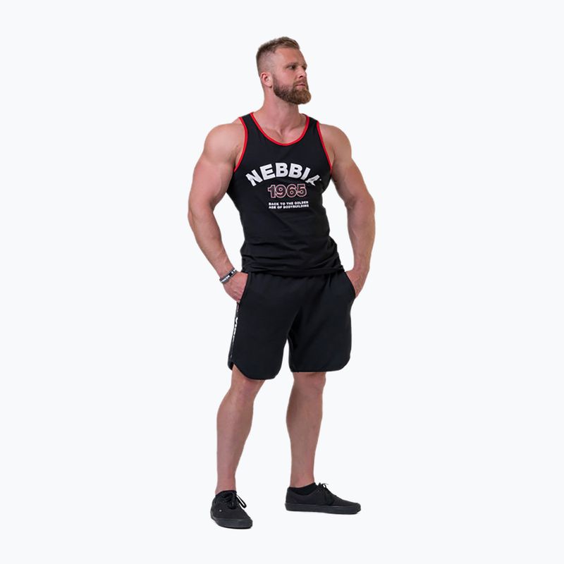 NEBBIA Old-School Muscle pánske tréningové tielko čierne 19313